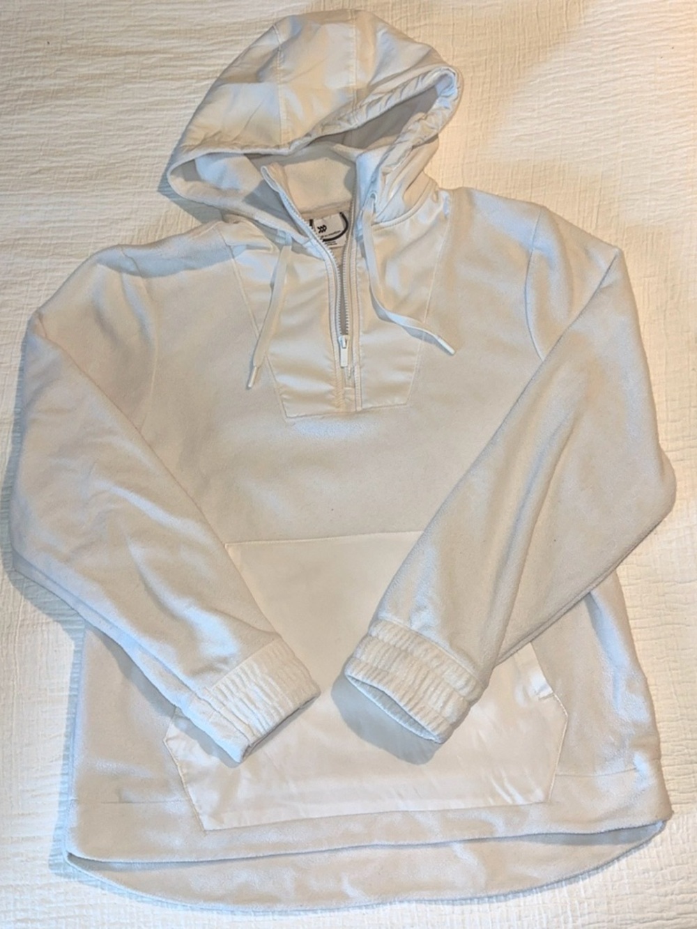 All In Motion White Quarter-Zip Hooded Pullover